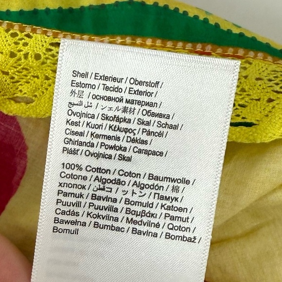 Farm Rio Delicate Fruit Garden Blouse Womens Large Yellow Multi NWT $148 - Picture 11 of 14